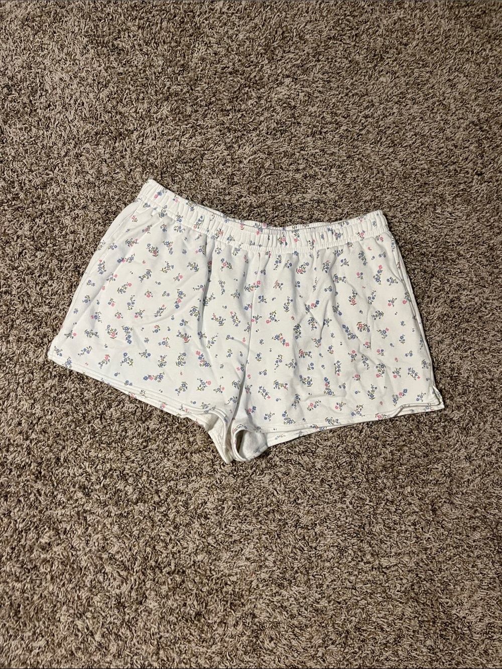No Boundaries White Floral Print Lounge Shorts